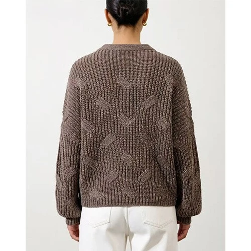 Balloon Sleeve Cable Knit Sweater Fall factory