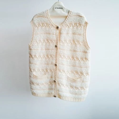 Merinowol V-hals vest voor dames