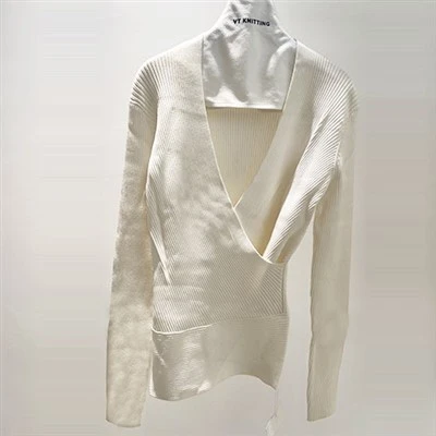 Witte v nek dames top