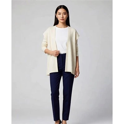 Wholegarment gebreid open vest