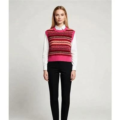Wholegarment gebreid mouwloos truivest