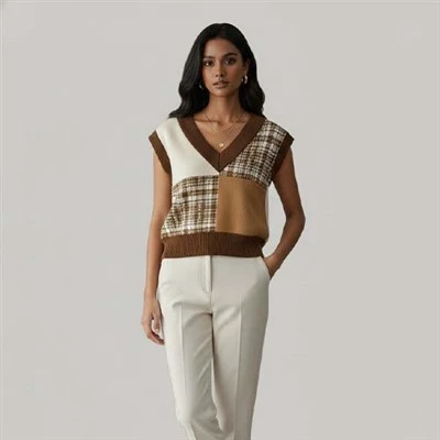 Wollen gebreid vest